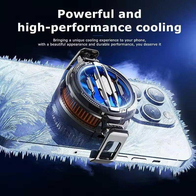 Magnetic Phone Cooler Fan Case Yellow 68G Gaming | Fast Cooling Mobile Phone Cooler for PUBG & Mobile Gaming